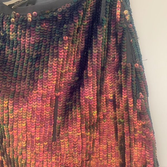 TOPSHOP Sequin Reflective Mini Skirt - Size 2 - Picture 3 of 6